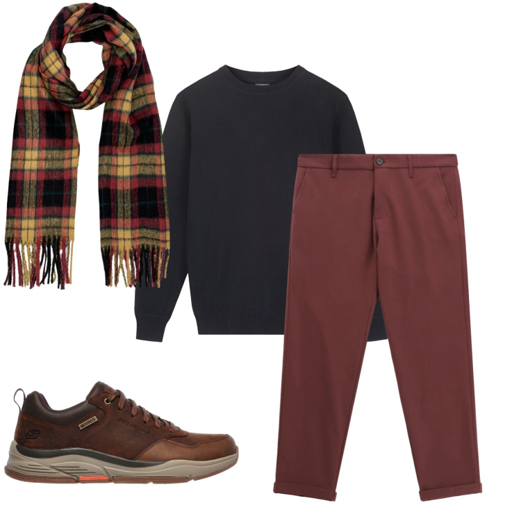 Outfit uomo - Total look #2283494. Stile Trendy per Tutti i giorni. Abbinamento con pantaloni, sneakers, maglieria, sciarpe.