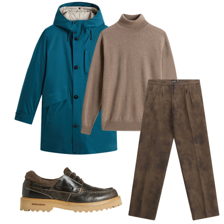 Outfit uomo - Total look #2283504. Stile Trendy per Tutti i giorni. Abbinamento con pantaloni, maglieria, scarpe stringate, cappotti.