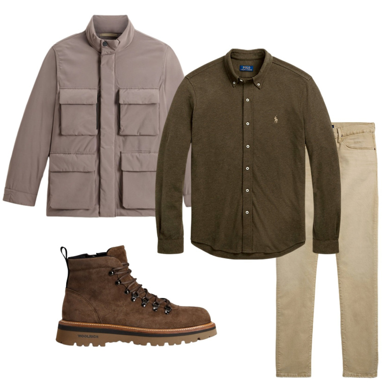 Outfit uomo - Total look #2283534. Stile Urban per Tutti i giorni. Abbinamento con camicie, jeans, stivali e stivaletti, giacche.