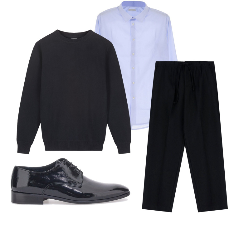Outfit uomo - Total look #2283536. Stile Business/Elegante per Serata speciale. Abbinamento con camicie, pantaloni, scarpe stringate, maglieria.