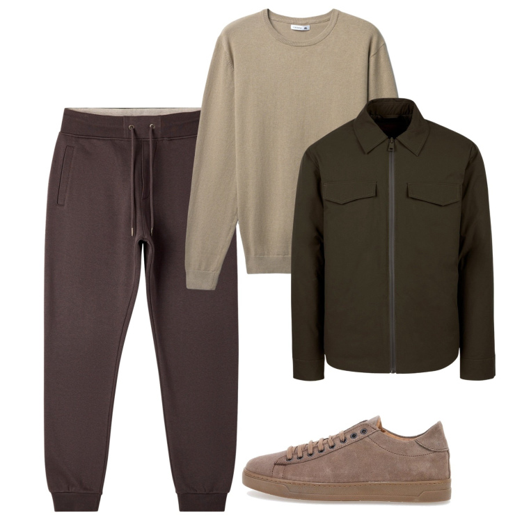 Outfit uomo - Novembre. Stile Casual per Tutti i giorni. Abbinamento con pantaloni, maglieria, sneakers, piumini.