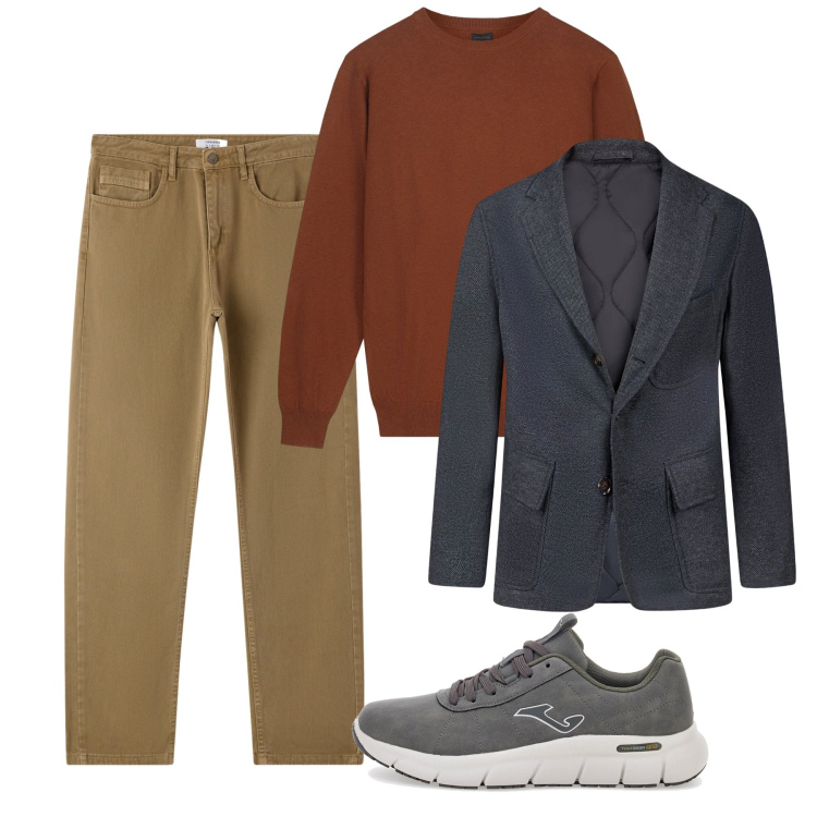 Outfit uomo - Novembre. Stile Casual per Tutti i giorni. Abbinamento con jeans dritti, sneakers, maglieria, giacche.