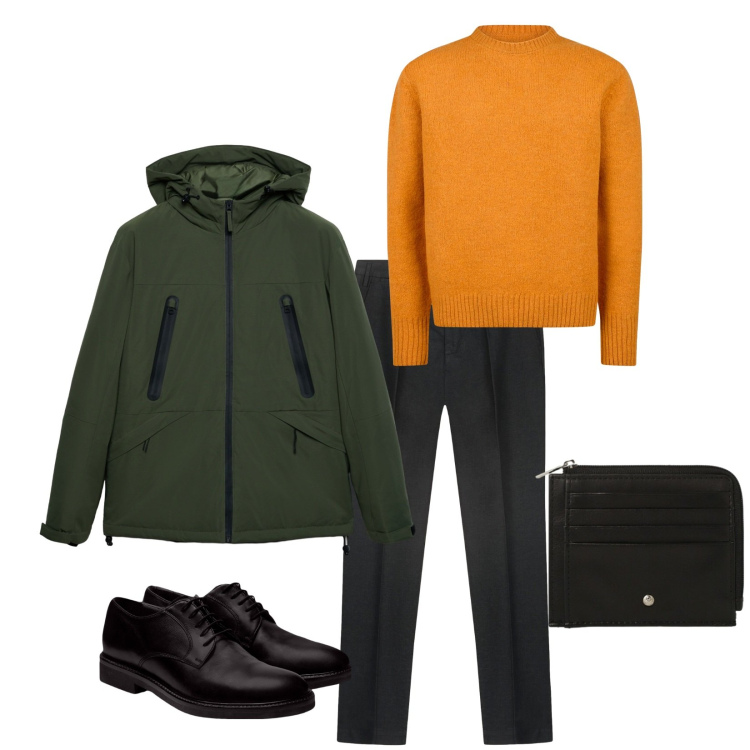 Outfit uomo - Total look #2283568. Stile Trendy per Tutti i giorni. Abbinamento con giacche, portafogli, scarpe stringate, maglieria, pantaloni.