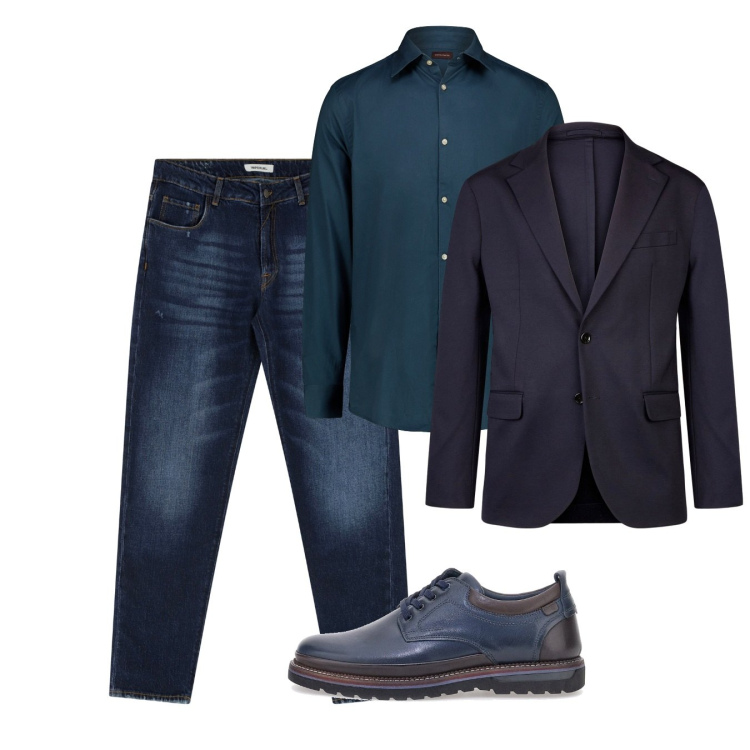 Outfit uomo - Novembre. Stile Casual per Tutti i giorni. Abbinamento con jeans dritti, scarpe stringate, giacche, camicie.