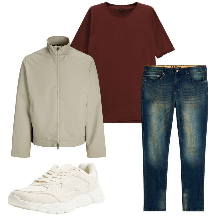 Outfit uomo - Total look #2283593. Stile Casual per Tutti i giorni. Abbinamento con jeans slim fit, giacche, sneakers, t-shirt.