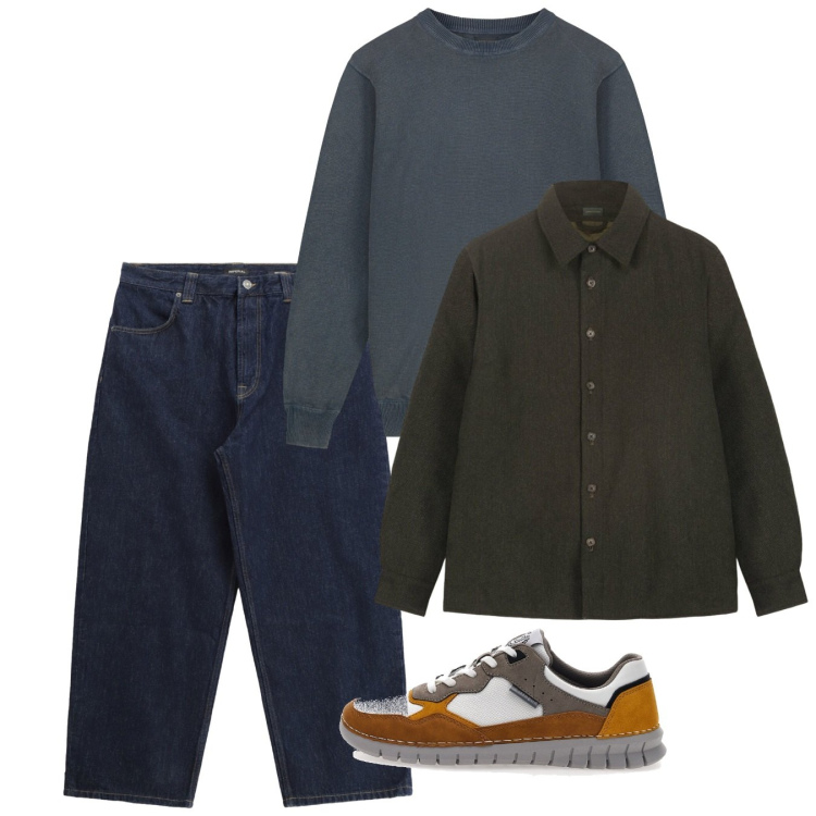 Outfit uomo - Novembre. Stile Casual per Tutti i giorni. Abbinamento con jeans, sneakers, maglieria, cappotti.