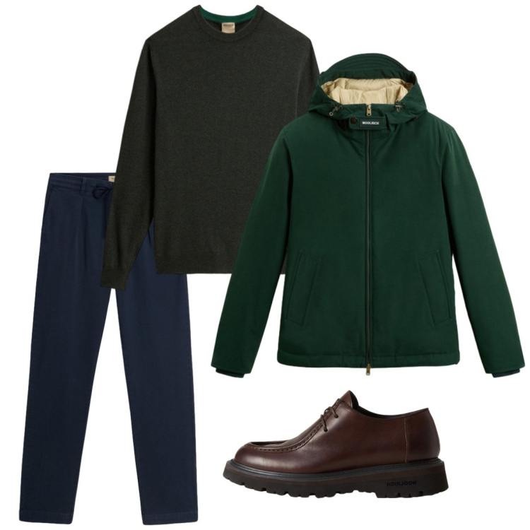 Outfit uomo - Novy. Stile Casual per Tutti i giorni. Abbinamento con scarpe stringate, pantaloni, maglieria, giacche.