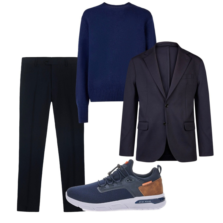 Outfit uomo - Autunno. Stile Casual per Tutti i giorni. Abbinamento con sneakers, giacche, pullovers, pantaloni.