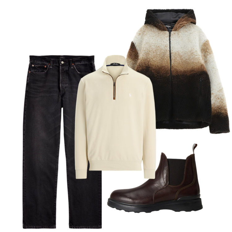 Outfit uomo - Autunno. Stile Casual per Tutti i giorni. Abbinamento con giacche, jeans dritti, pullovers, stivali e stivaletti.