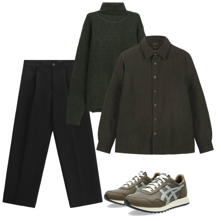 Outfit uomo - Novembre. Stile Casual per Tutti i giorni. Abbinamento con pantaloni, maglieria, sneakers, cappotti.