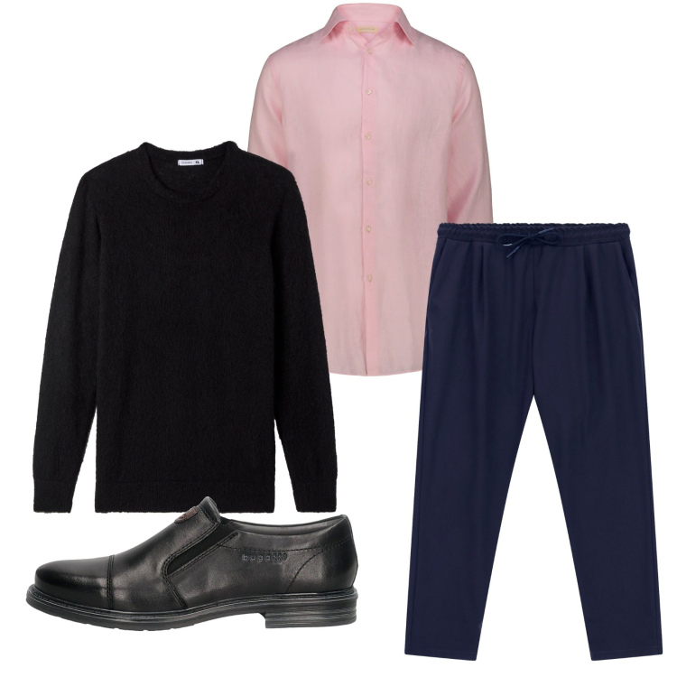 Outfit uomo - Total look #2283636. Stile Business/Elegante per Ufficio. Abbinamento con maglieria, pantaloni, camicie, scarpe stringate.