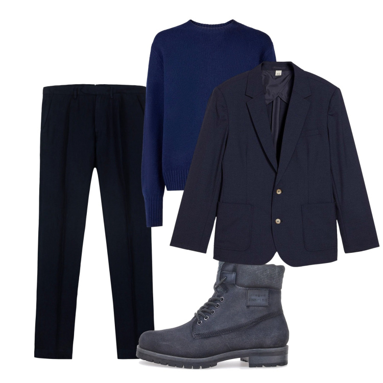 Outfit uomo - Novembre. Stile Casual per Tutti i giorni. Abbinamento con giacche, stivali e stivaletti, pantaloni, pullovers.