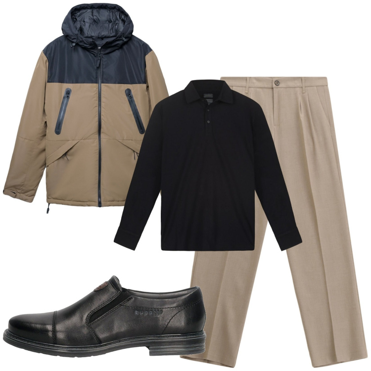 Outfit uomo - Total look #2283653. Stile Casual per Tutti i giorni. Abbinamento con bomber, pantaloni, polo, scarpe stringate.