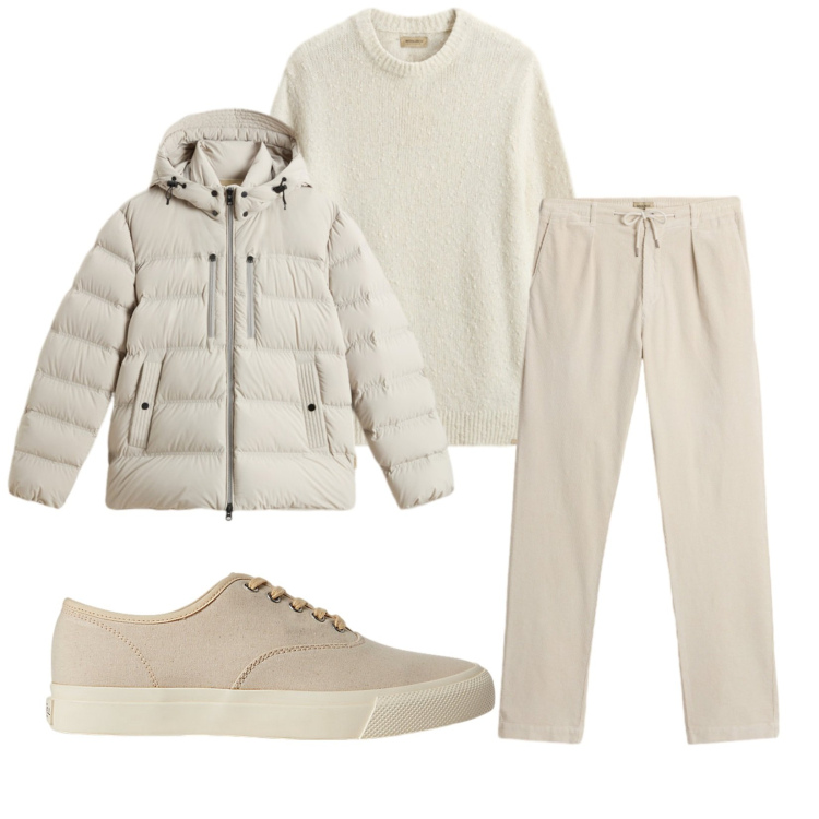 Outfit uomo - Total look #2283655. Stile Trendy per Tutti i giorni. Abbinamento con sneakers, pantaloni, maglieria, piumini.