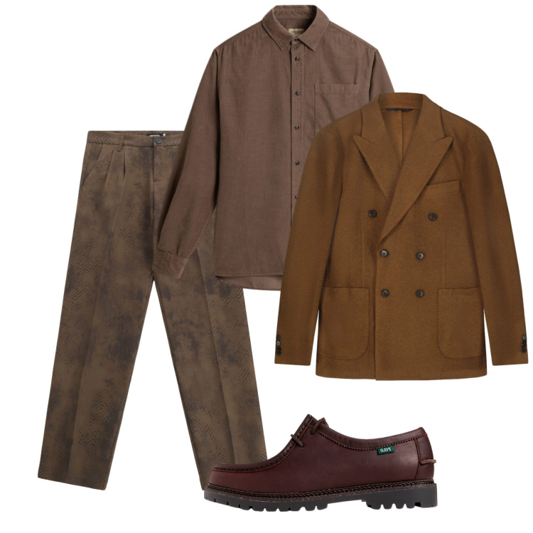 Outfit uomo - Autunno. Stile Casual per Tutti i giorni. Abbinamento con pantaloni, scarpe stringate, camicie, giacche.