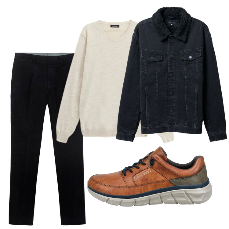 Outfit uomo - Novembre. Stile Casual per Tutti i giorni. Abbinamento con giacche, maglieria, pantaloni, sneakers.