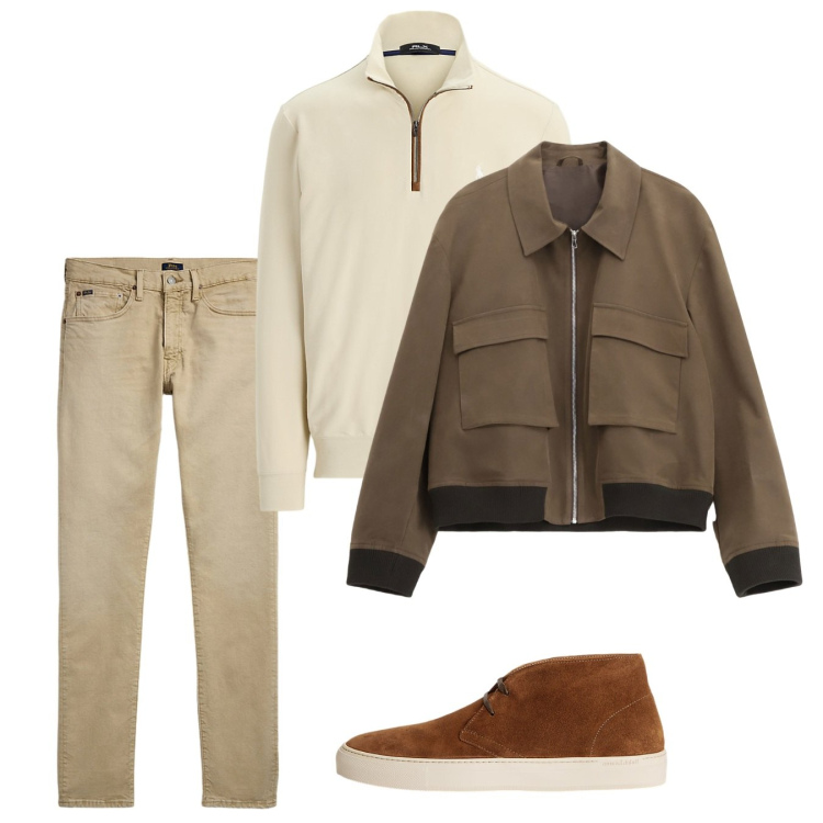 Outfit uomo - Novembre. Stile Casual per Tutti i giorni. Abbinamento con giacche, jeans, pullovers, sneakers.