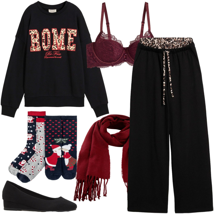 Outfit donna - Bonprix - DAY TO NIGHT. Stile Sporty chic per Tutti i giorni. Abbinamento con felpe, pantaloni, calzini, décolleté, sciarpe, reggiseni.