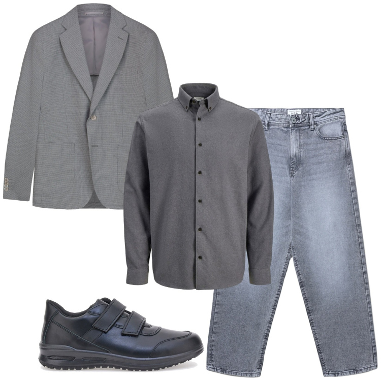 Outfit uomo - Total look #2283897. Stile Trendy per Tutti i giorni. Abbinamento con camicie, jeans, giacche, scarpe stringate.