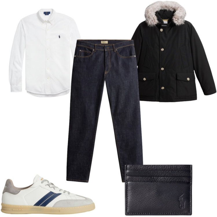 Outfit uomo - Total look #2283913. Stile Casual per Tutti i giorni. Abbinamento con camicie, portafogli, pantaloni, sneakers, giacche.
