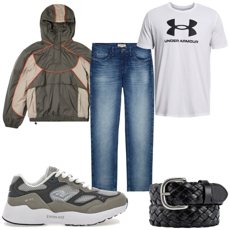 Outfit uomo - Total look #2283918. Stile Trendy per Tutti i giorni. Abbinamento con jeans dritti, giacche, maglieria, sneakers, cinture.