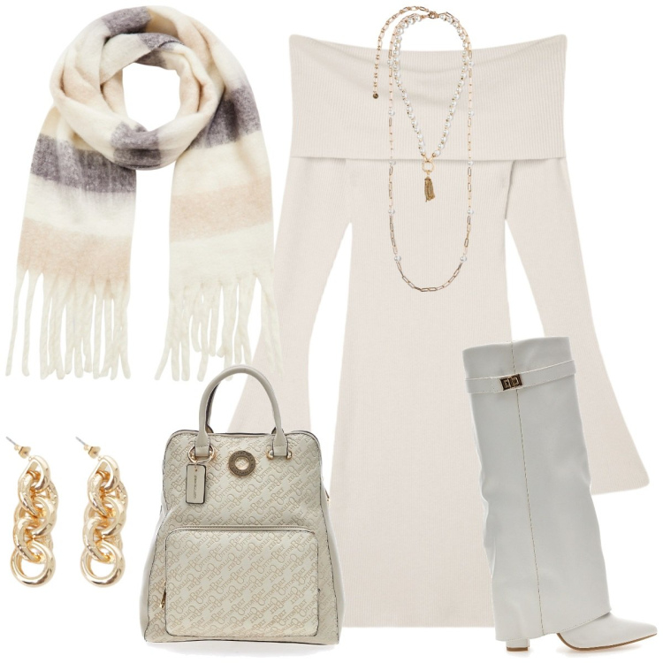 Outfit donna - Stivaletti chic. Stile Casual chic per Tutti i giorni. Abbinamento con vestiti corti, sciarpe, orecchini, stivali, collane, zaini.