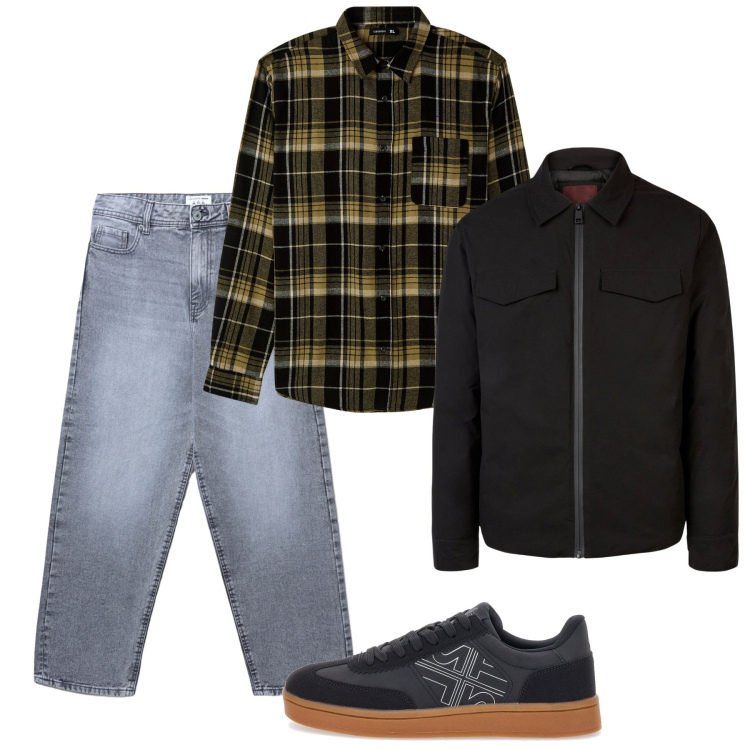 Outfit uomo - Novembre. Stile Casual per Tutti i giorni. Abbinamento con jeans, camicie, sneakers, piumini.