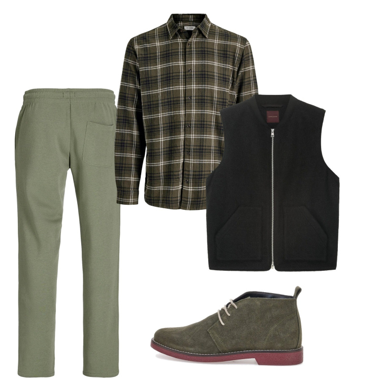 Outfit uomo - Novembre. Stile Casual per Tutti i giorni. Abbinamento con camicie, pantaloni, piumini, stivali e stivaletti.