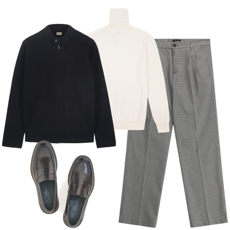 Outfit uomo - Novembre. Stile Urban per Tutti i giorni. Abbinamento con pantaloni, scarpe stringate, maglieria, giacche.