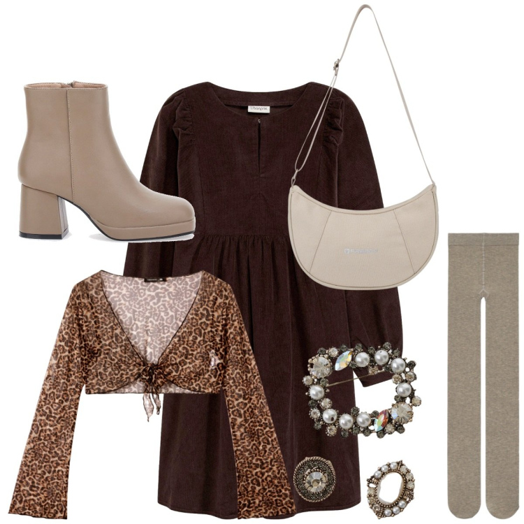 Outfit donna - Usciamo un po\' fuori dagli schemi. Stile Vintage retrò per Serata fuori. Abbinamento con vestiti, collant, bolero, borse a spalla, cappotti, stivaletti.