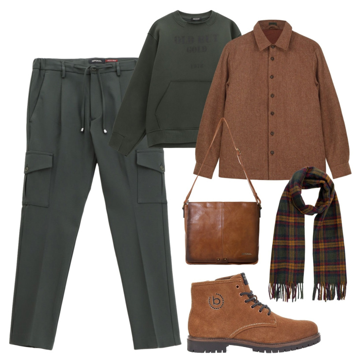 Outfit uomo - Tra arte, brunch e passeggiate in città!. Stile Urban per Tutti i giorni. Abbinamento con felpe, pantaloni cargo, borse sportive, stivali e stivaletti, sciarpe, cappotti.