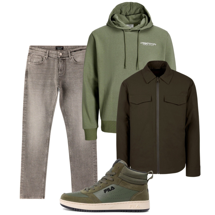 Outfit uomo - Novembre. Stile Casual per Tutti i giorni. Abbinamento con felpe con cappuccio, jeans, sneakers, piumini.