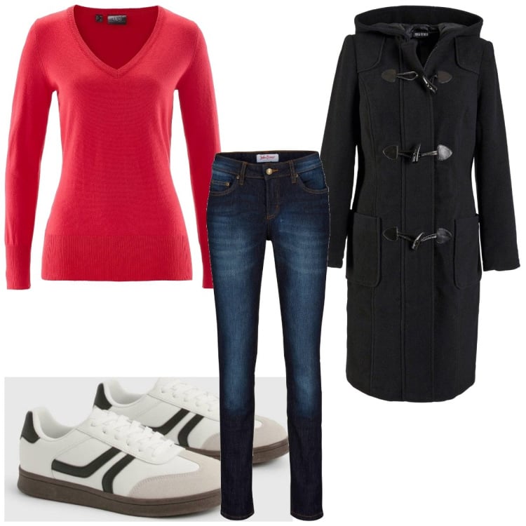 Outfit femme - Basique #6125. Style Basique pour Tous les jours. Assortir avec manteaux, pulls, jean skinny, sneakers.