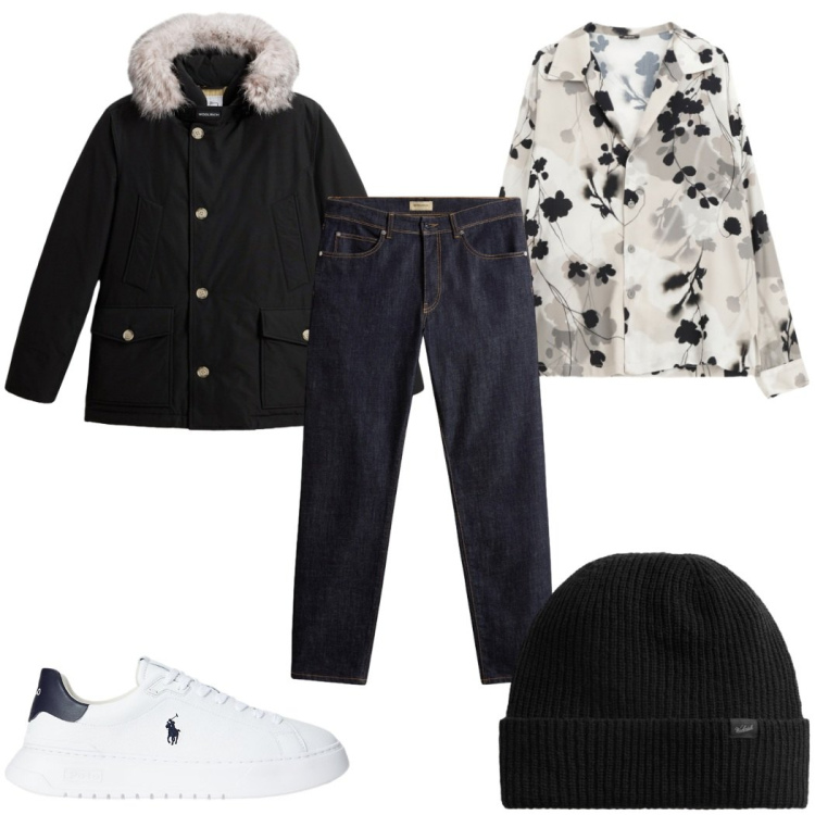 Outfit uomo - Total look #2284074. Stile Trendy per Tutti i giorni. Abbinamento con camicie, sneakers, pantaloni, berretti, giacche.