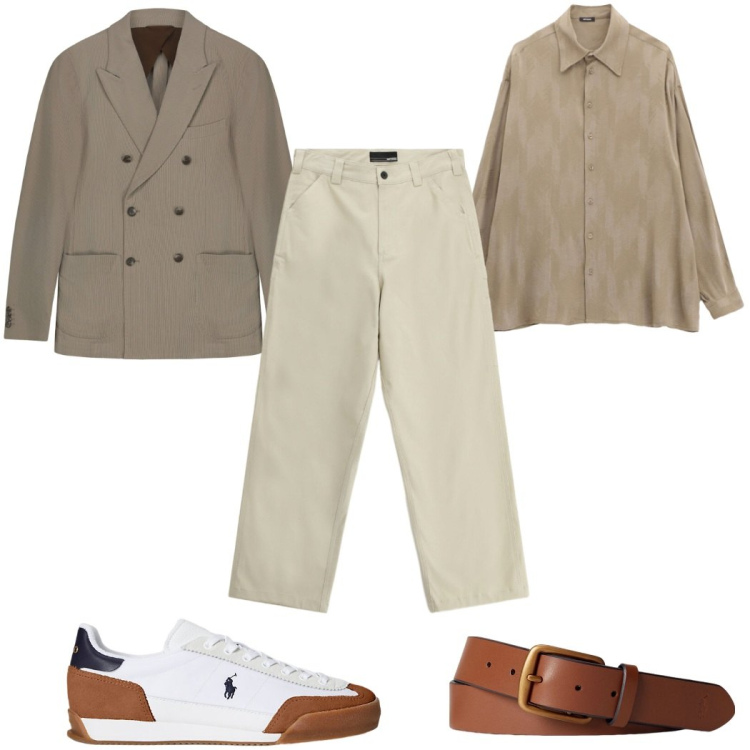 Outfit uomo - Total look #2284075. Stile Casual per Tutti i giorni. Abbinamento con camicie, pantaloni, cinture, sneakers, giacche.