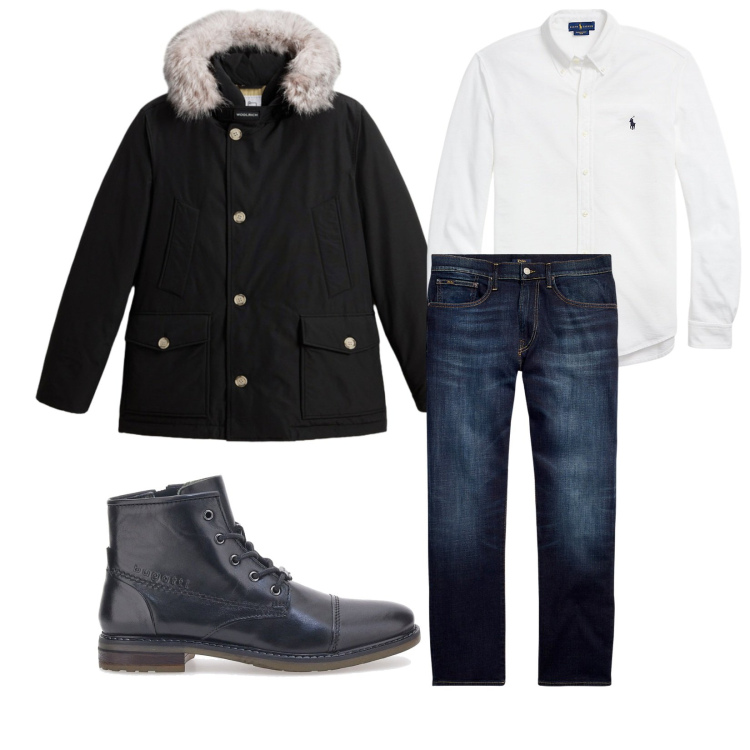 Outfit uomo - Total look #2284142. Stile Urban per Tutti i giorni. Abbinamento con jeans dritti, camicie, giacche, stivali e stivaletti.