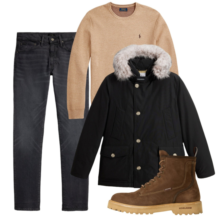 Outfit uomo - Ma che freddo fa. Stile Casual per Tutti i giorni. Abbinamento con maglieria, jeans, anfibi, giacche.