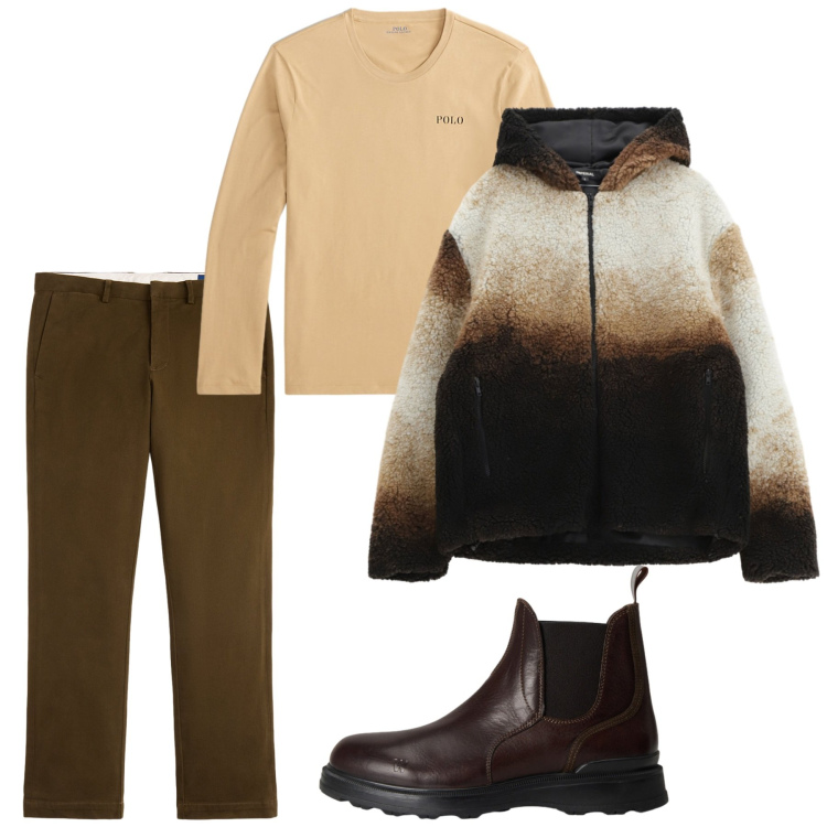 Outfit uomo - Lanacotta. Stile Casual per Tutti i giorni. Abbinamento con giacche, t-shirt, pantaloni chino, stivali e stivaletti.