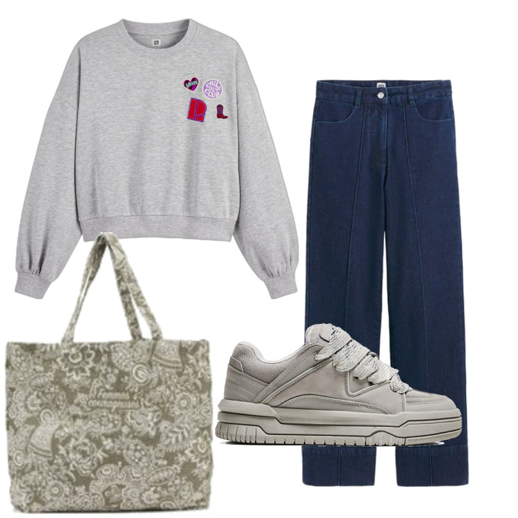 Outfit mujer - Sporty chic #3672. Estilo Sporty chic para Todos los días. Combinación con sneakers, vaqueros, sudaderas, bolso tote.