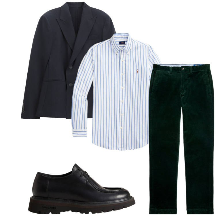 Outfit uomo - Total look #2284241. Stile Business/Elegante per Serata speciale. Abbinamento con giacche, pantaloni, camicie, scarpe stringate.