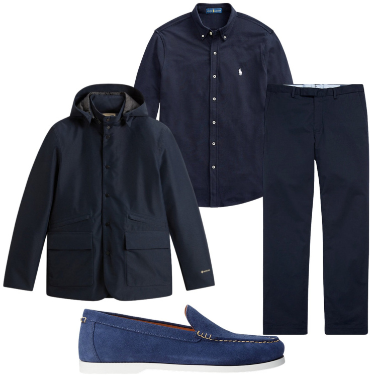 Outfit uomo - Total look #2284318. Stile Casual per Tutti i giorni. Abbinamento con camicie, scarpe stringate, pantaloni chino, giacche.