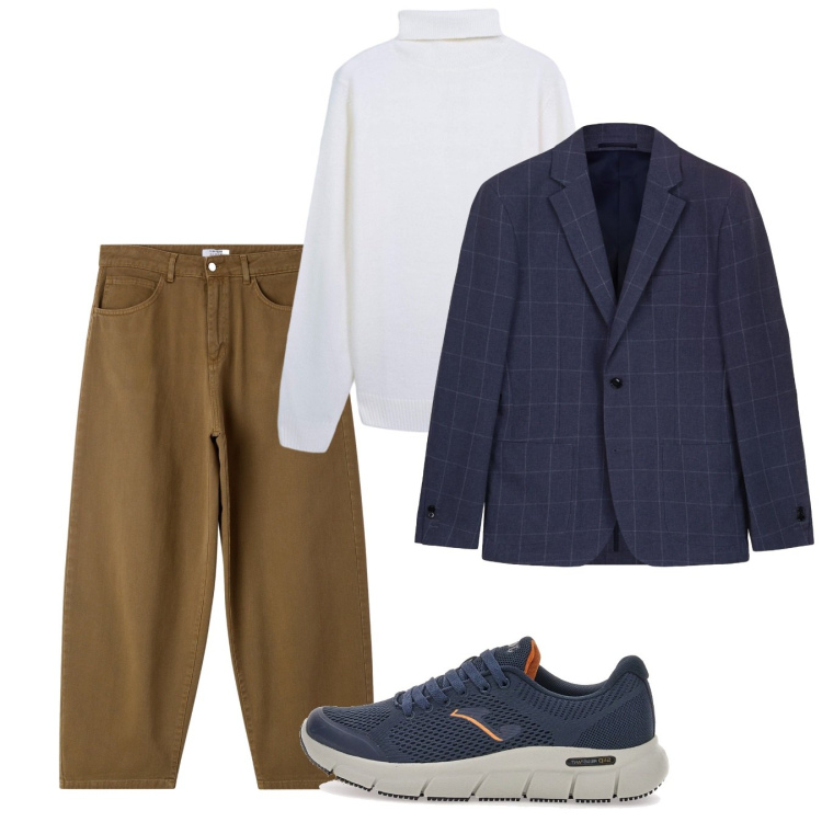 Outfit uomo - Novembre. Stile Casual per Tutti i giorni. Abbinamento con maglieria, jeans, sneakers, giacche.