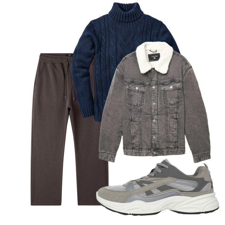 Outfit uomo - Novembre. Stile Casual per Tutti i giorni. Abbinamento con maglieria, sneakers, pantaloni, cappotti.
