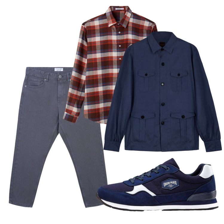 Outfit uomo - Novembre. Stile Casual per Tutti i giorni. Abbinamento con sneakers, jeans, camicie, cappotti.