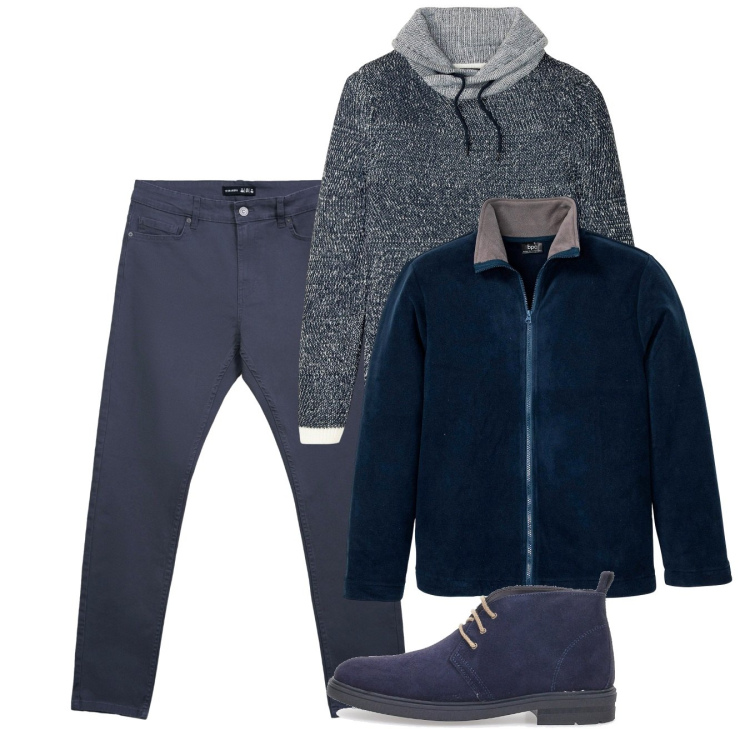 Outfit uomo - Novembre. Stile Casual per Tutti i giorni. Abbinamento con giacche, maglieria, pantaloni skinny, stivali e stivaletti.