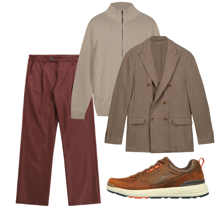 Outfit uomo - Novembre. Stile Casual per Tutti i giorni. Abbinamento con pantaloni, giacche, cardigans, sneakers.