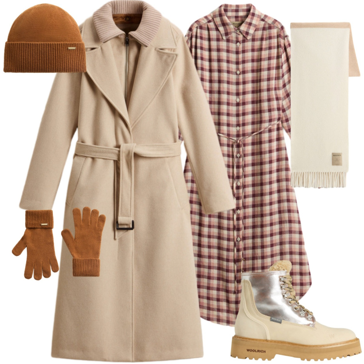 Outfit donna - Woolrich Black Friday. Stile Casual chic per Tutti i giorni. Abbinamento con berretti, cappotti, vestiti lunghi, guanti, sciarpe, anfibi.