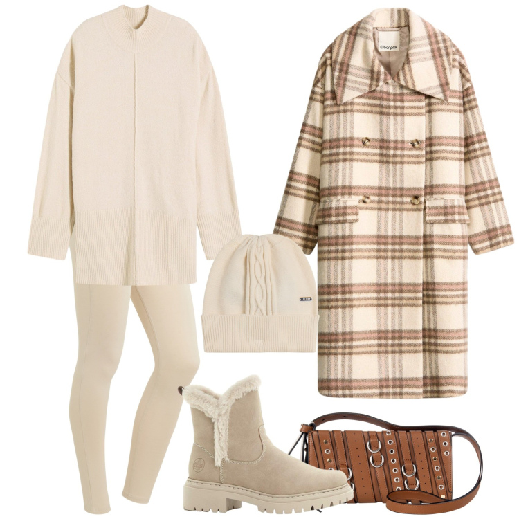 Outfit donna - La maglia oversize. Stile Casual chic per Tutti i giorni. Abbinamento con cappotti, maglieria, stivaletti, borse a spalla, pantaloni skinny, berretti.