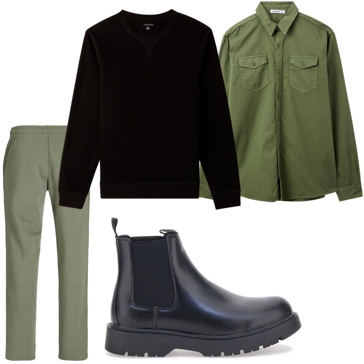 Outfit uomo - Attenzione alla vestibilità. Stile Casual per Tutti i giorni. Abbinamento con pantaloni, camicie, felpe, stivali e stivaletti.