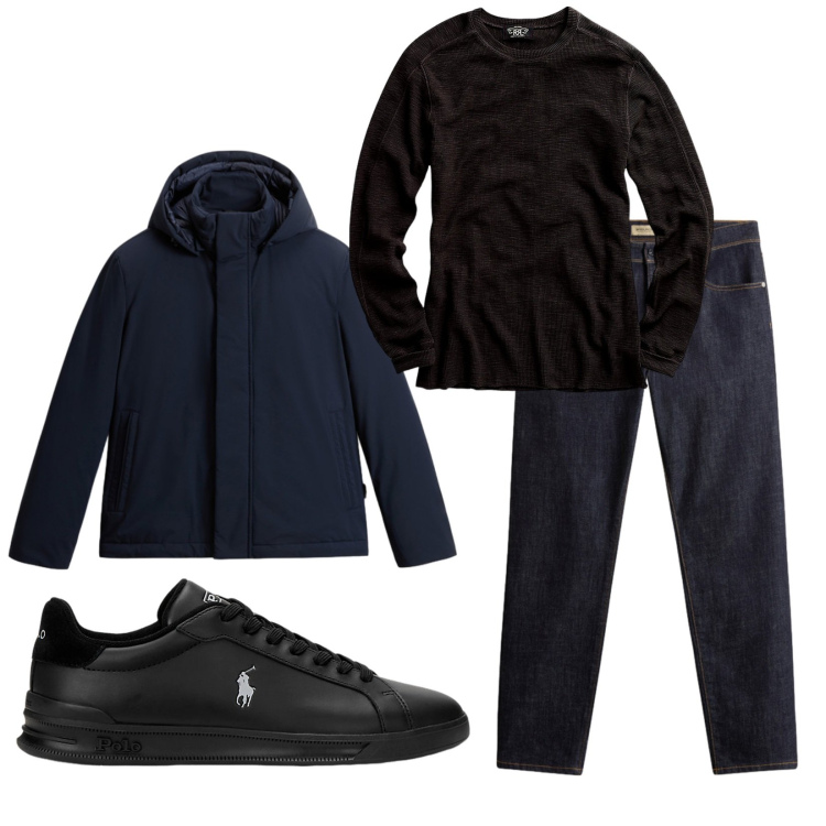 Outfit uomo - Total look #2284475. Stile Urban per Tutti i giorni. Abbinamento con maglieria, sneakers, pantaloni, giacche.